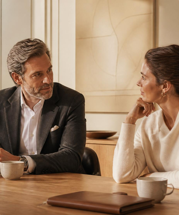 Strategy session between two business partners